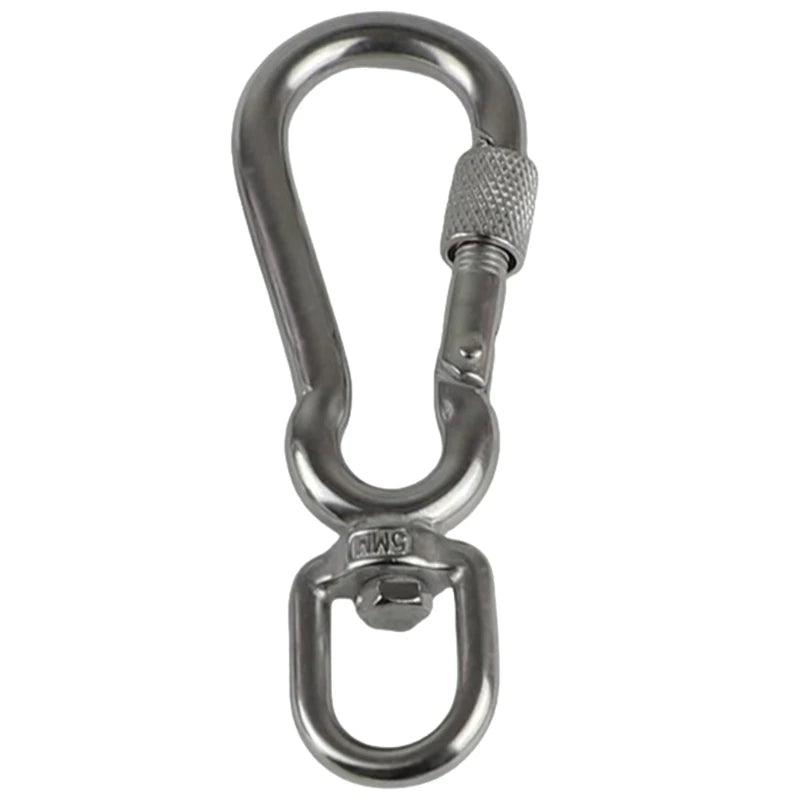 Heavy-Duty Bolted Clip Stainless Steel Swivel Carabiner Hook
