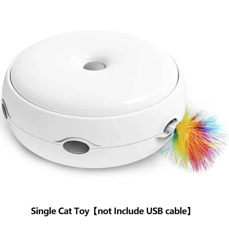 Smart Electric Cat Toy Interactive Turntable with Feather Teaser