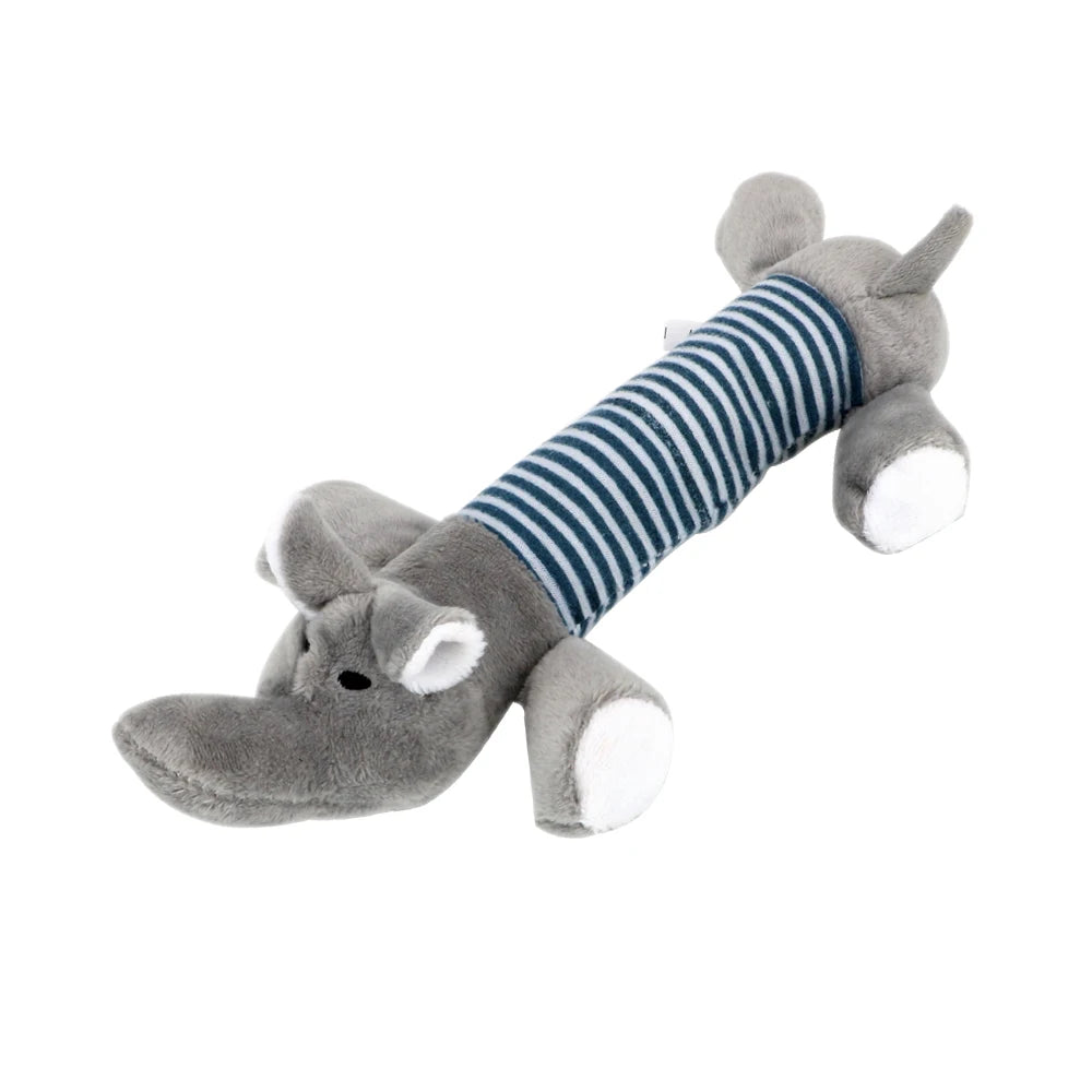 Plush Squeaky Toys for Dogs & Cats Elephant, Duck, Pig & More