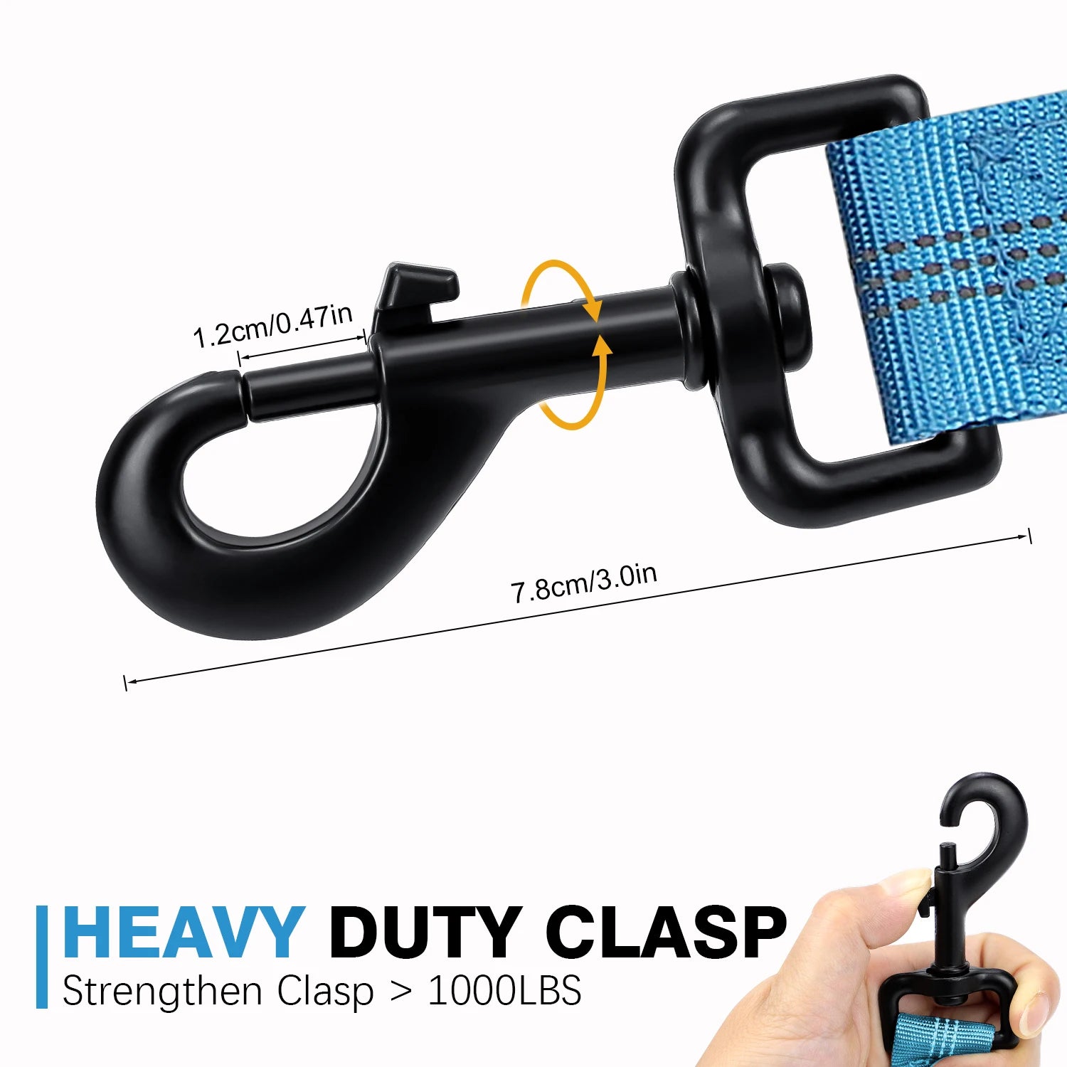 Shock Absorption and 2 Padded Handles Heavy Duty Bungee Dog Leash