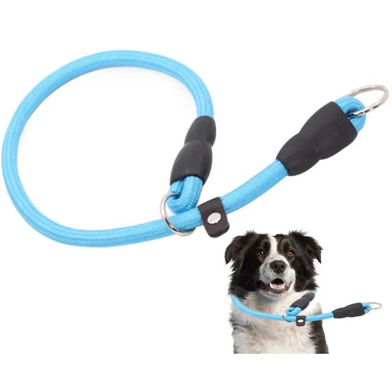 Heavy-Duty Nylon Slip Rope Adjustable P Chain Dog Collar