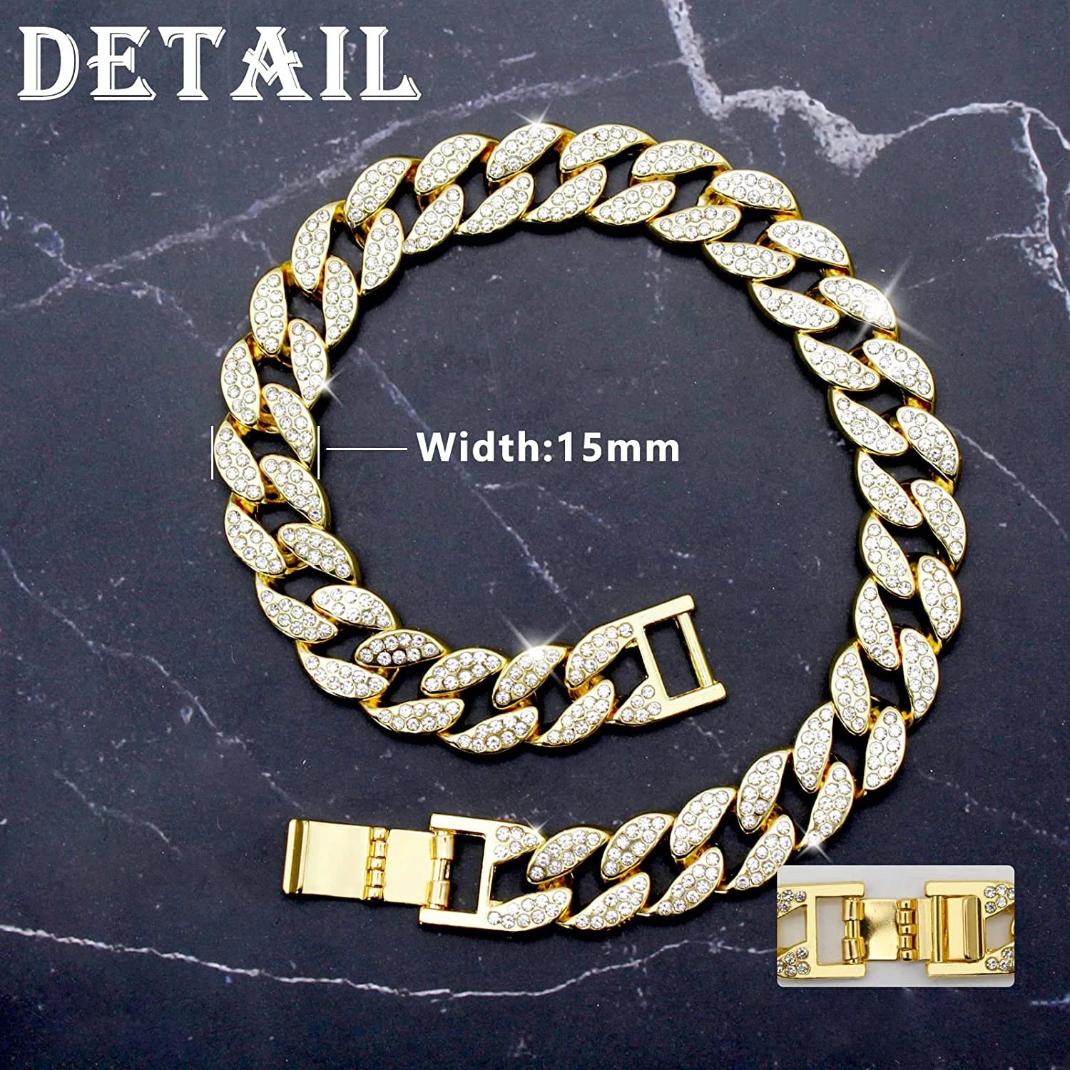 Diamond Chain Gold Cuban Link Dog & Cat Collar