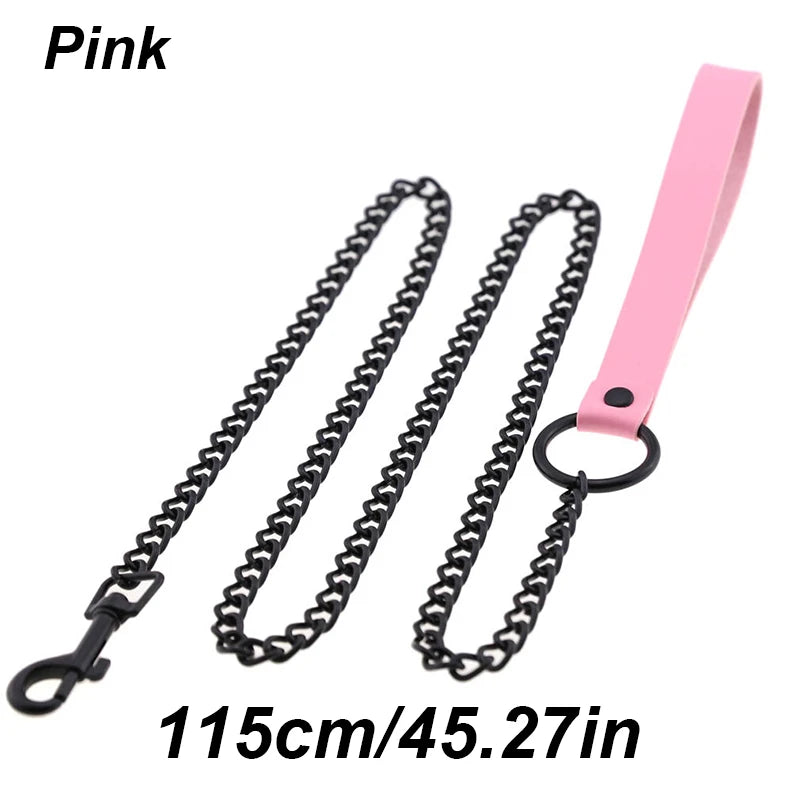 115cm Chew-Proof Metal Training Heavy Duty Chain Dog Leash