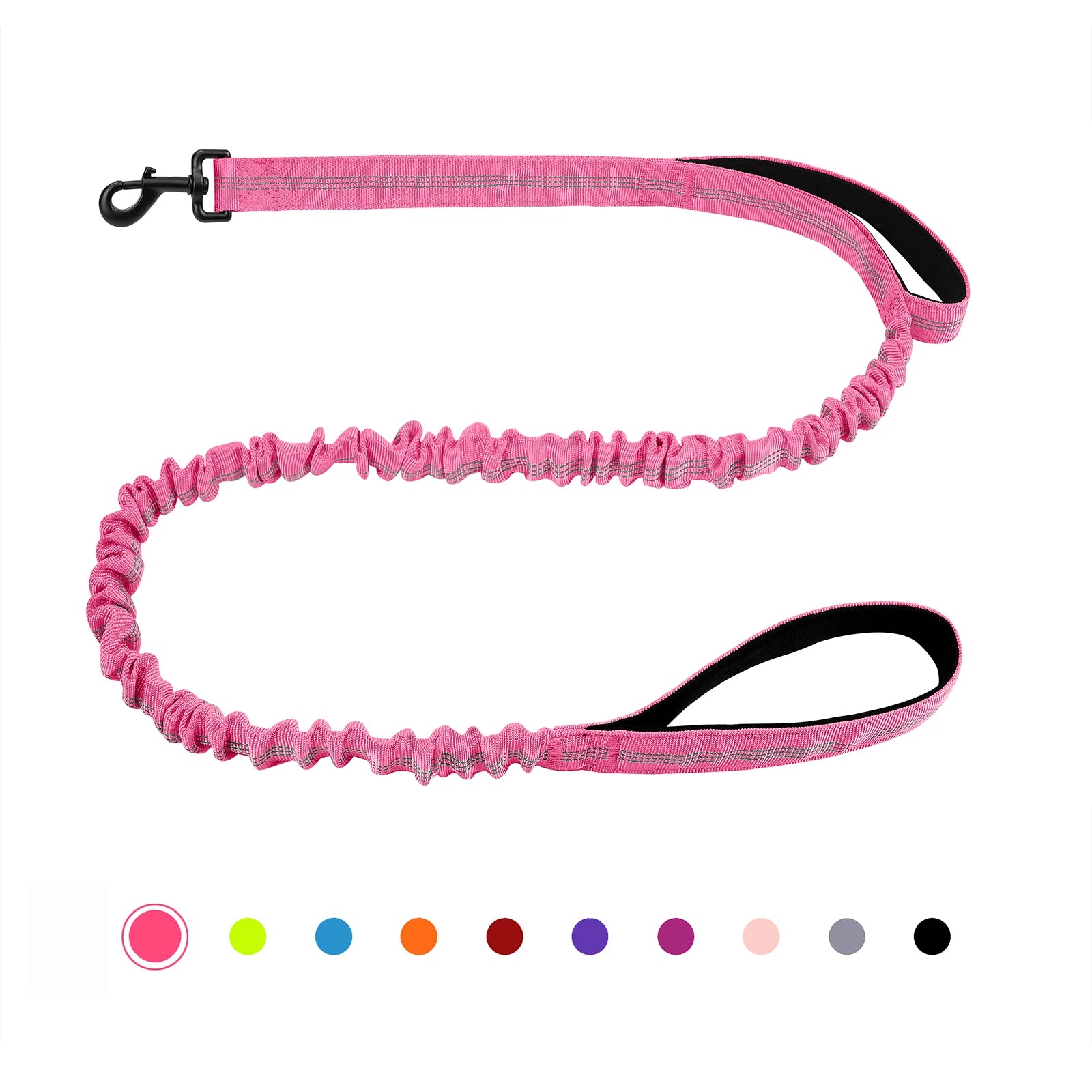 Shock Absorption and 2 Padded Handles Heavy Duty Bungee Dog Leash