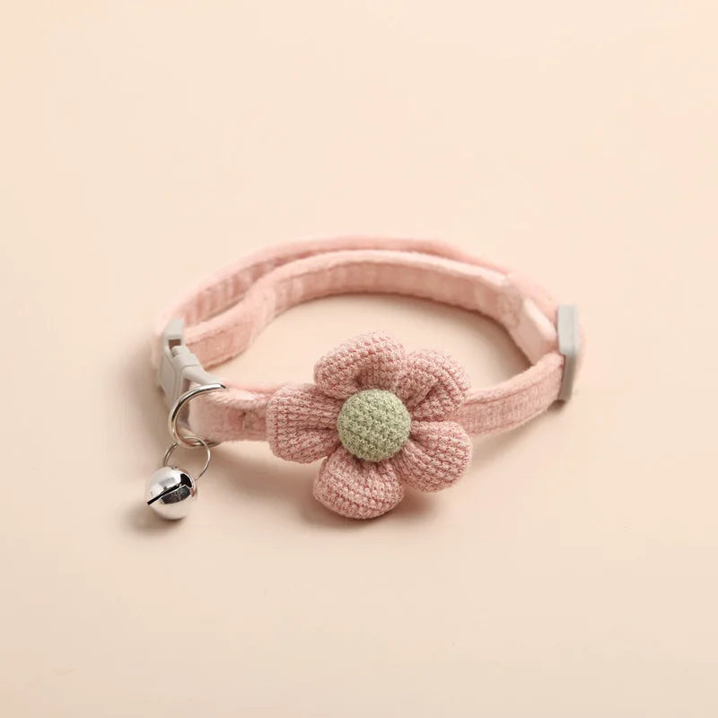 Cute Flower & Bell Adjustable Cat Collar