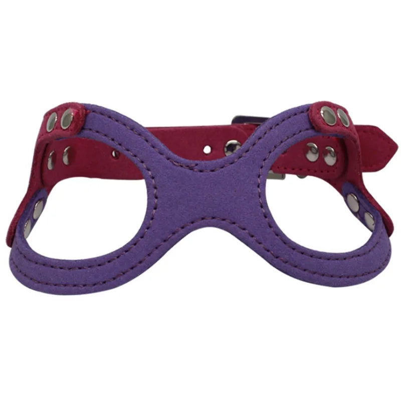 Soft Suede Leather Pet Harness Adjustable Chest Belt for Small Dogs