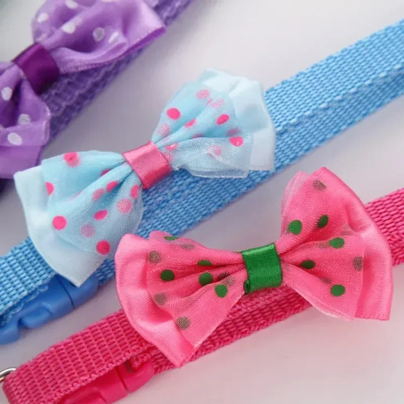 Adjustable Pet Collar with Cute Bow & Bell