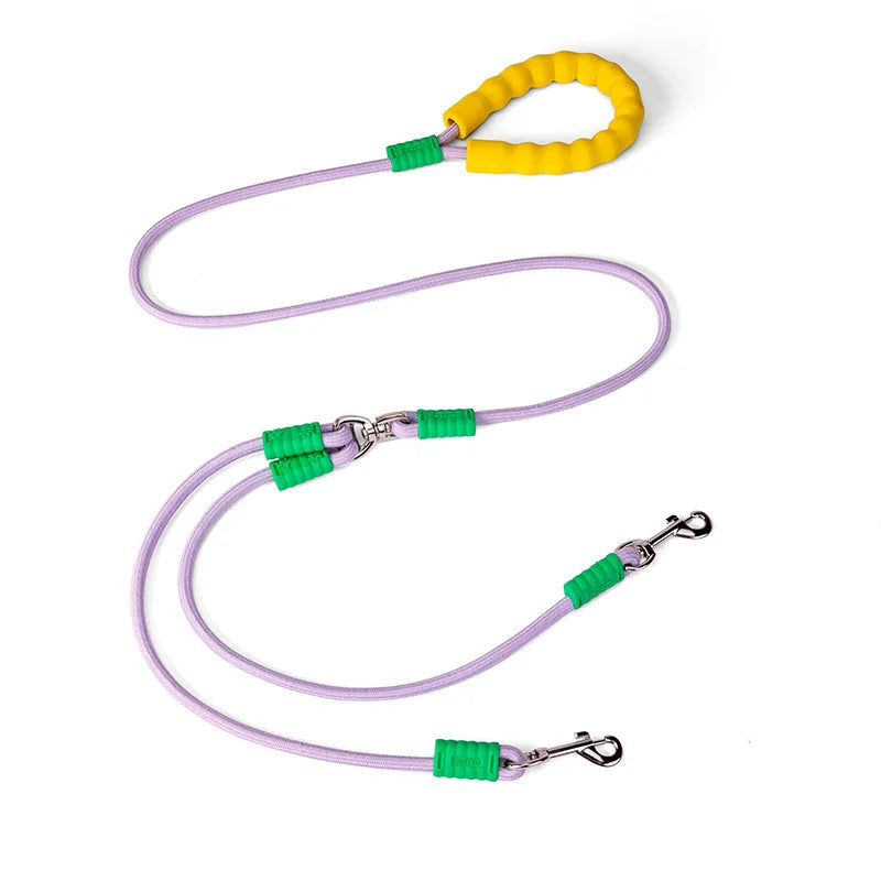 1.5m Double Elastic 2-Way Coupler Rope Dog Leash