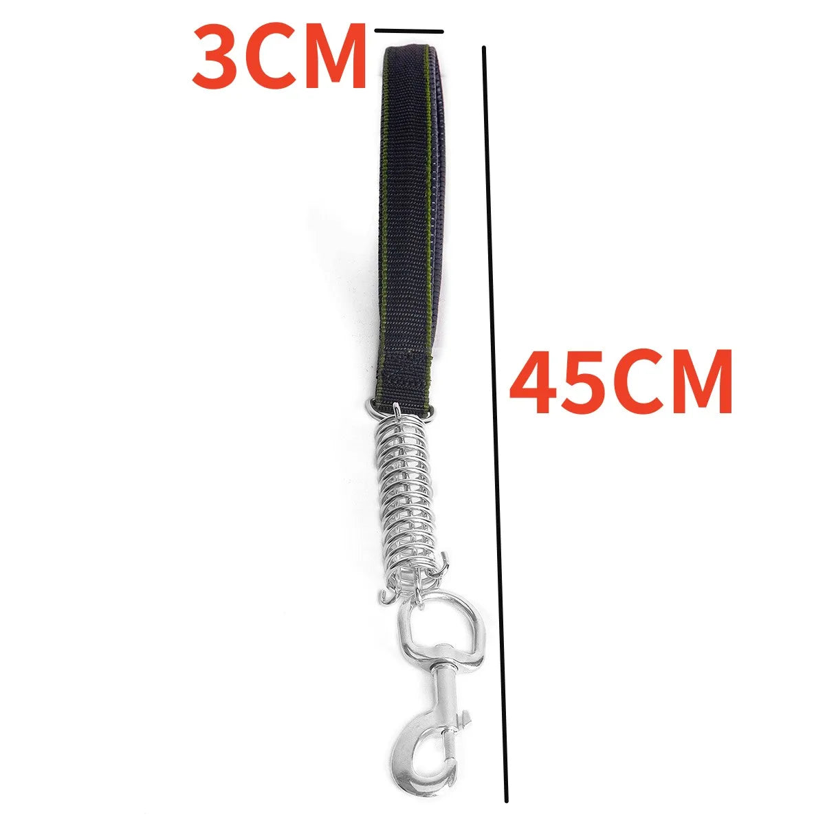 Durable Chew Spring Short Dog Leash with PU Leather Handle