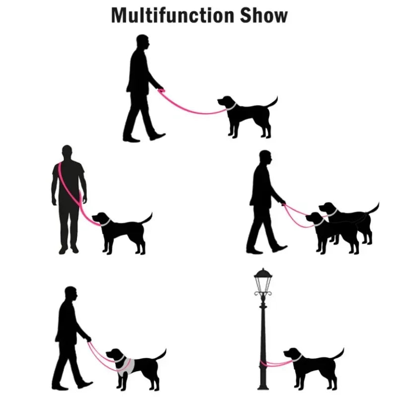 2.5cm Police-Style Training Nylon Hands-Free Dog Leash