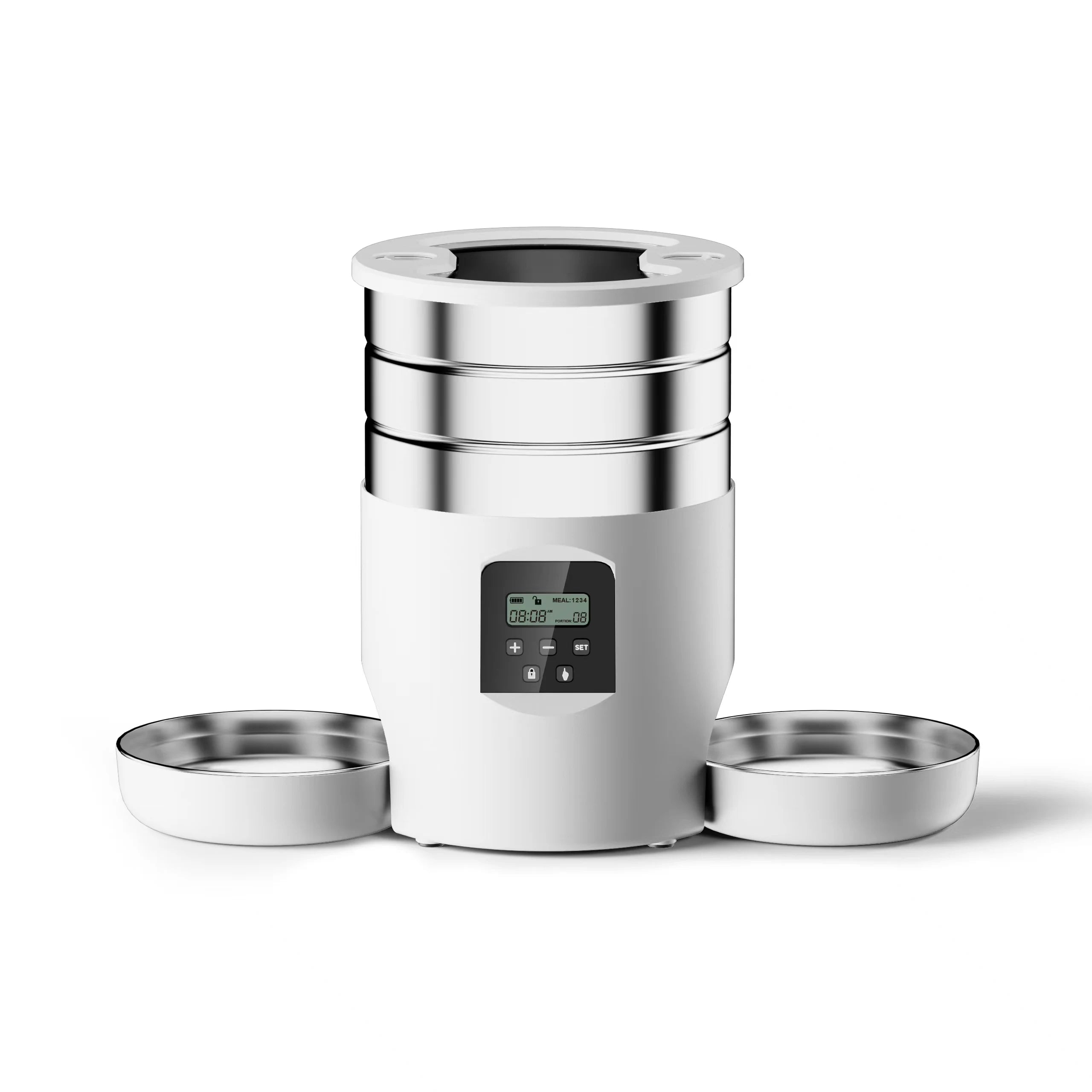 4L Smart Pet Feeder Auto Dispenser with Recording, Scheduled Feeding for 2 Pets