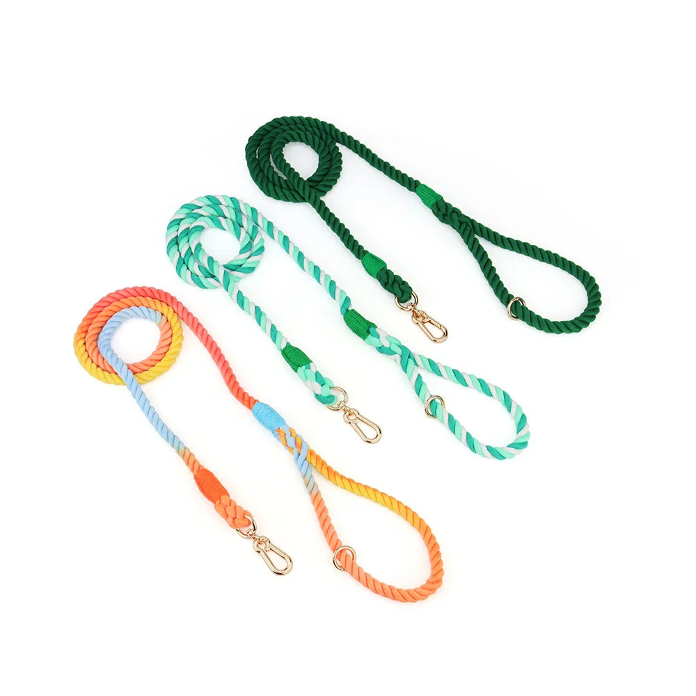 Multi-Function Hand-Woven Gradient Dog Leash