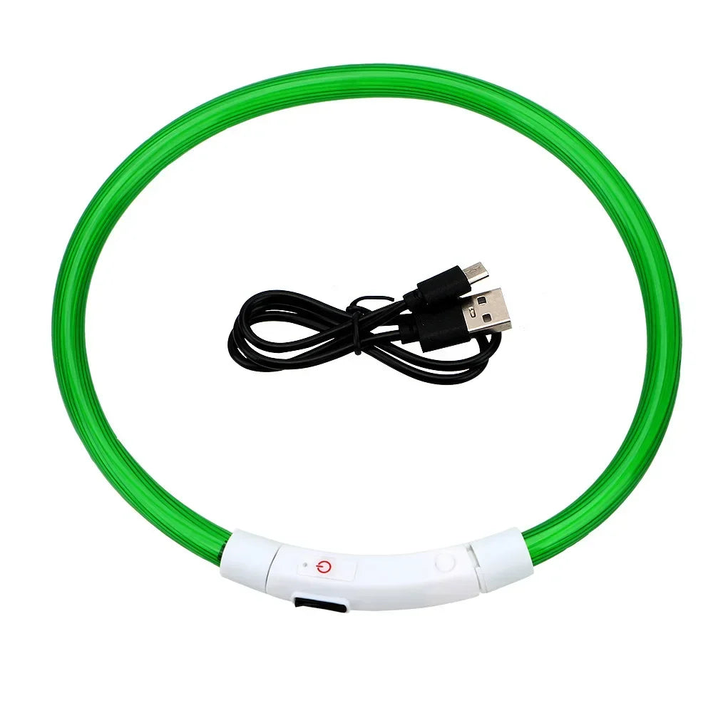 LED Light Dog Collar with Detachable USB Rechargeable Glowing Collar
