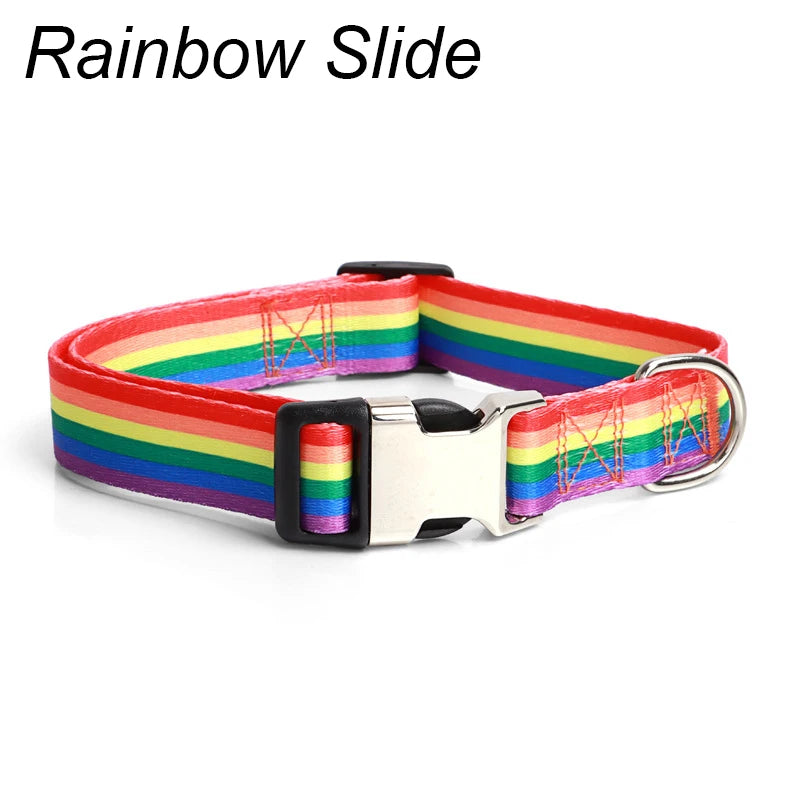 Forest Pattern & National Style Stripes Adjustable Nylon Dog Collar