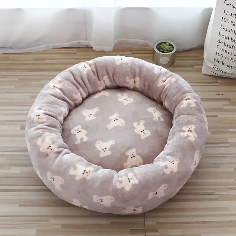 Soft, Warm, Calming Washable Plush Donut Pet Sofa Bed