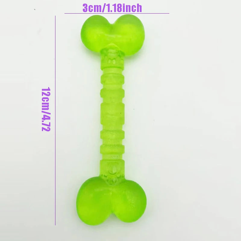 Interactive Rubber Toy Bite-Resistant Bone & Ring for Small Dogs