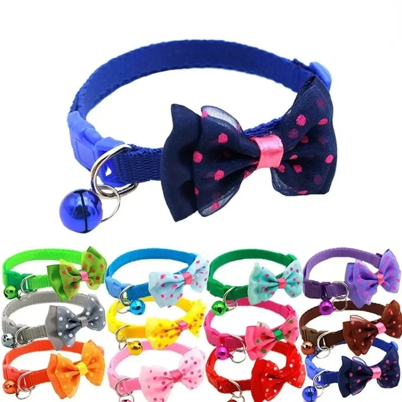 Adjustable Pet Collar with Cute Bow & Bell