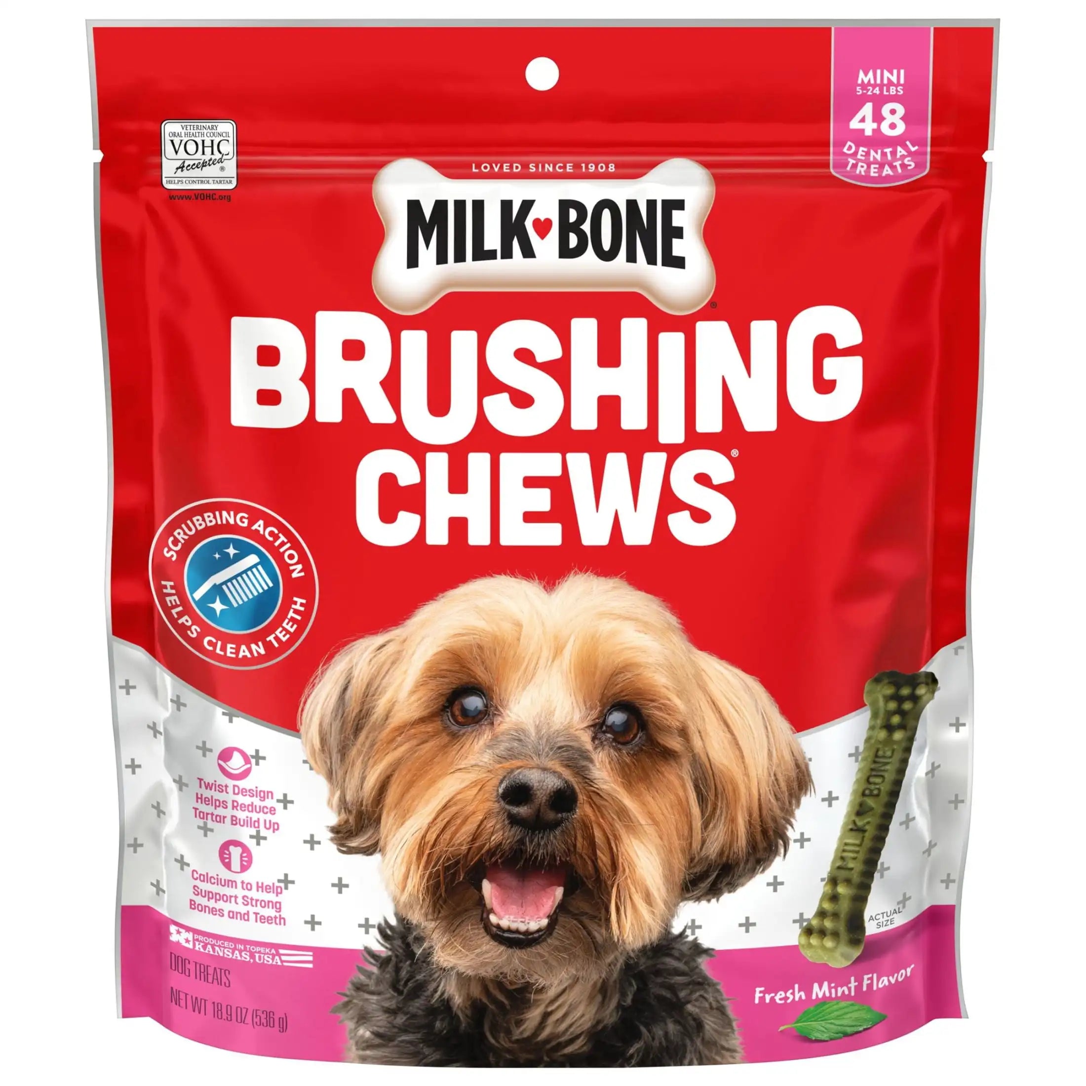 18.9 oz Mini Brushing Chews Daily Dental Dog Treats