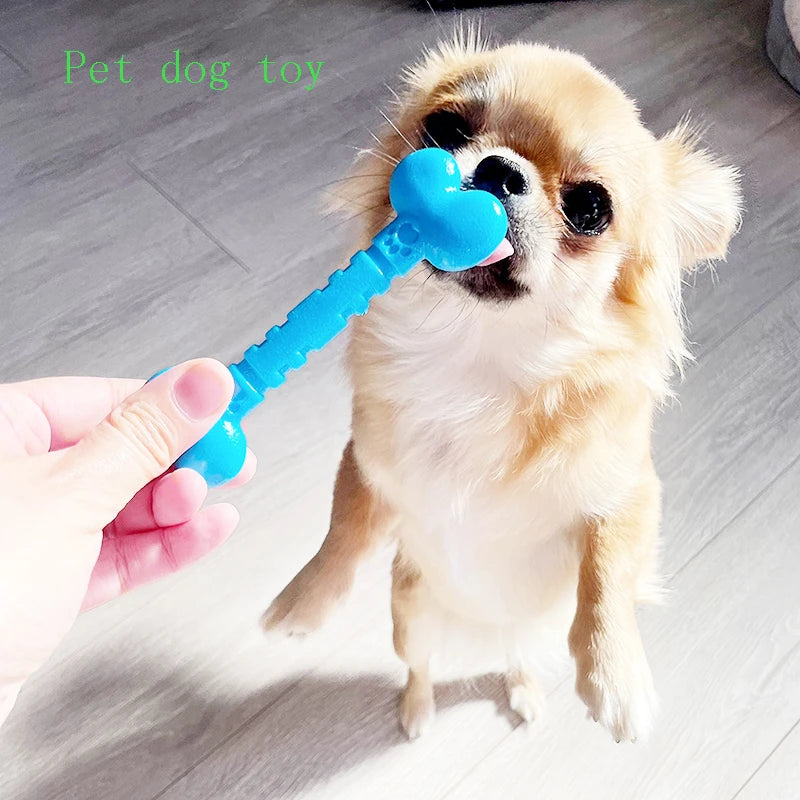 Interactive Rubber Toy Bite-Resistant Bone & Ring for Small Dogs