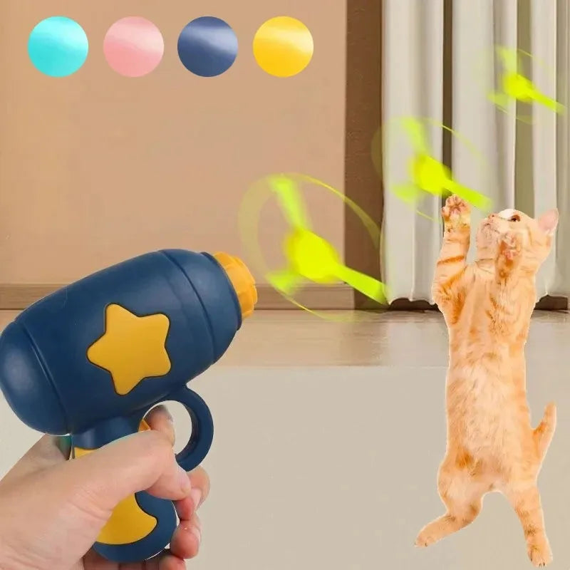 Interactive Cat Toy Mini Flying Disc Launcher for Chasing & Training