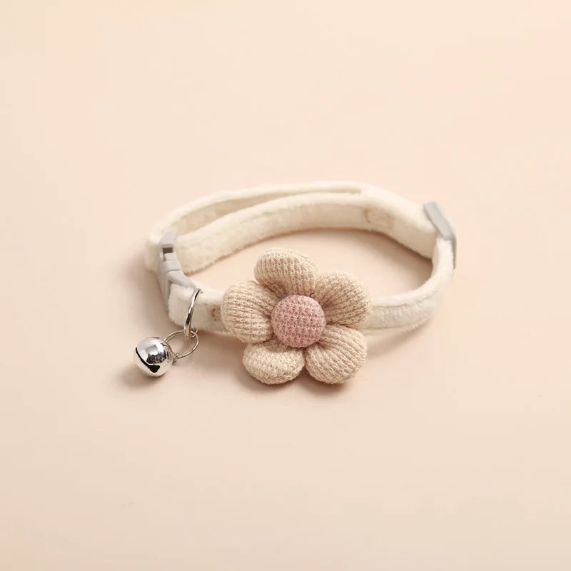 Cute Flower & Bell Adjustable Cat Collar