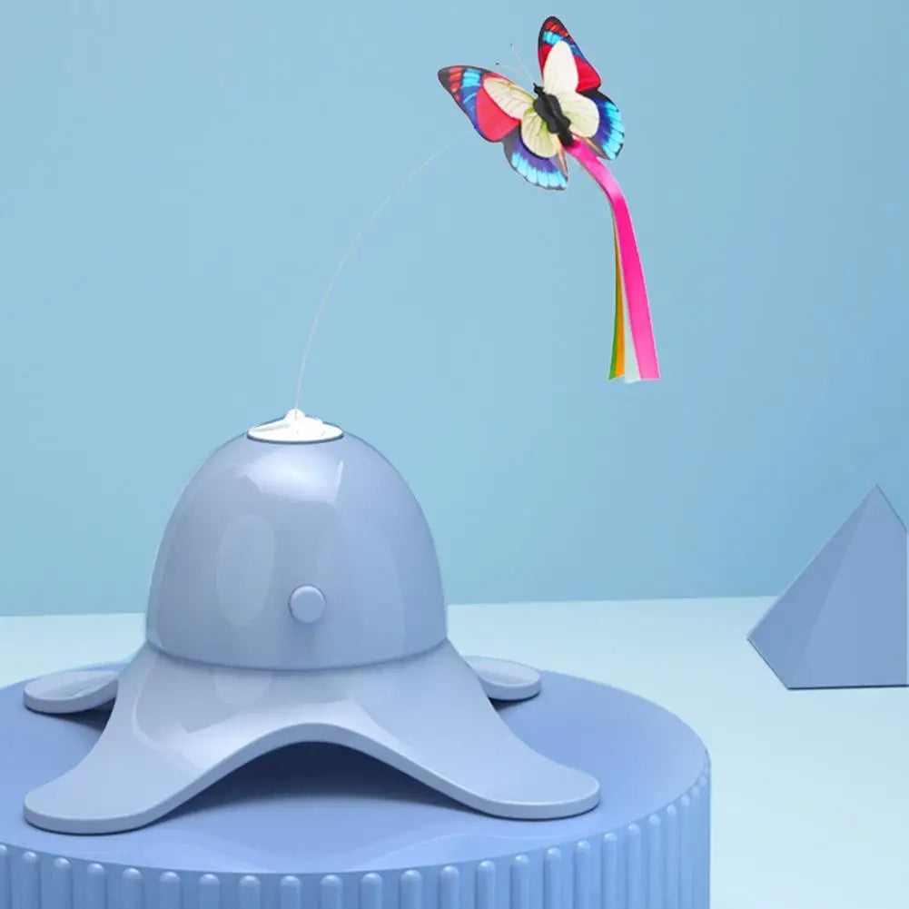 Smart Electronic Cat Toy Rotating Butterfly Stick for Interactive Play