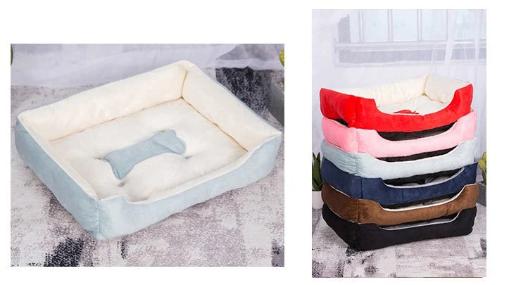 Cute Bone-Shaped Kennel with Thickened Sleeping Mat