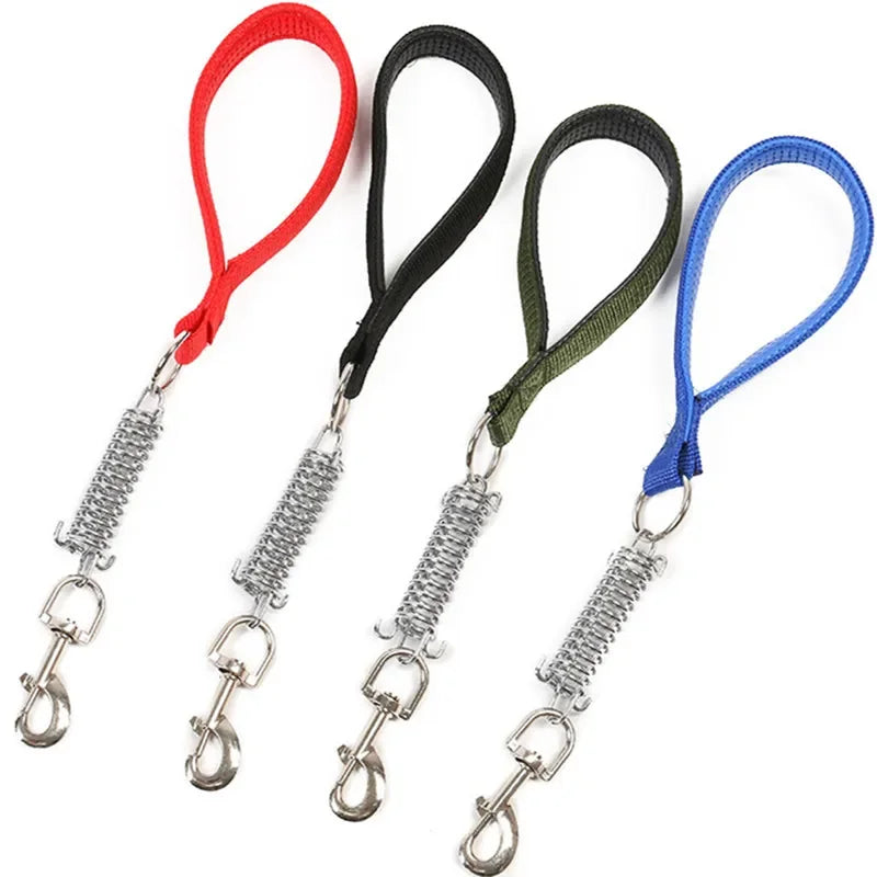 Durable Chew Spring Short Dog Leash with PU Leather Handle