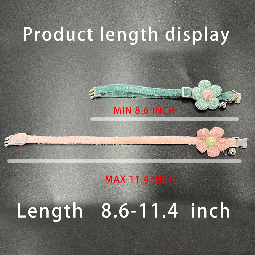 Cute Flower & Bell Adjustable Cat Collar