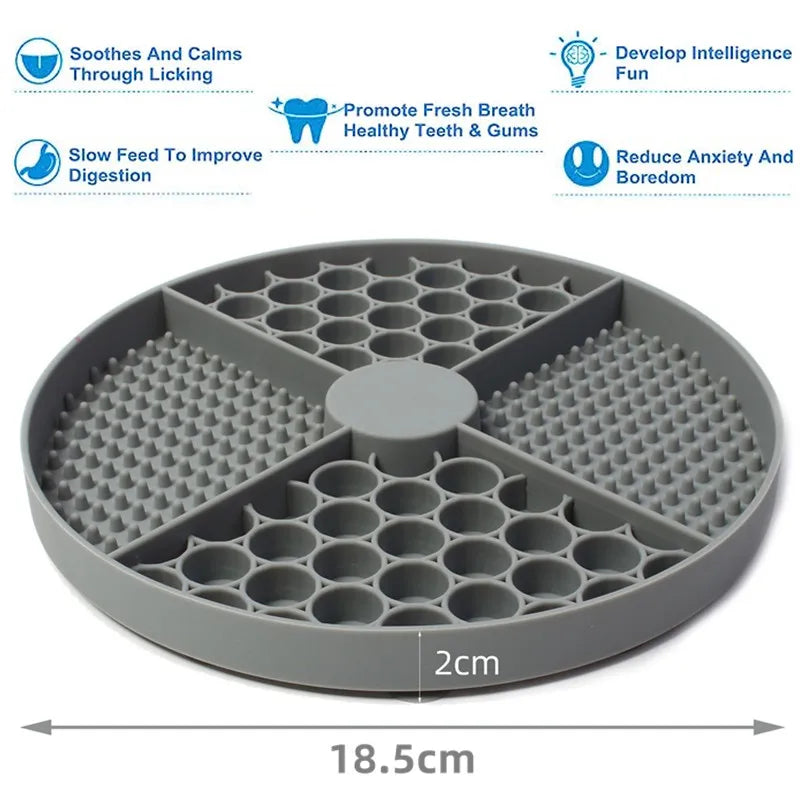 Silicone Licking Mat Slow Feeder with Suction Cup for Dogs & Cats