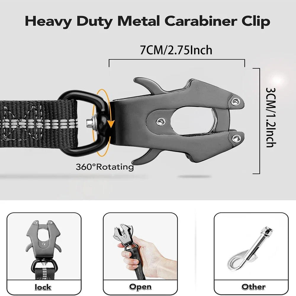 Reflective, Shock-Absorbing No-Pull Tactical Bungee Dog Leash