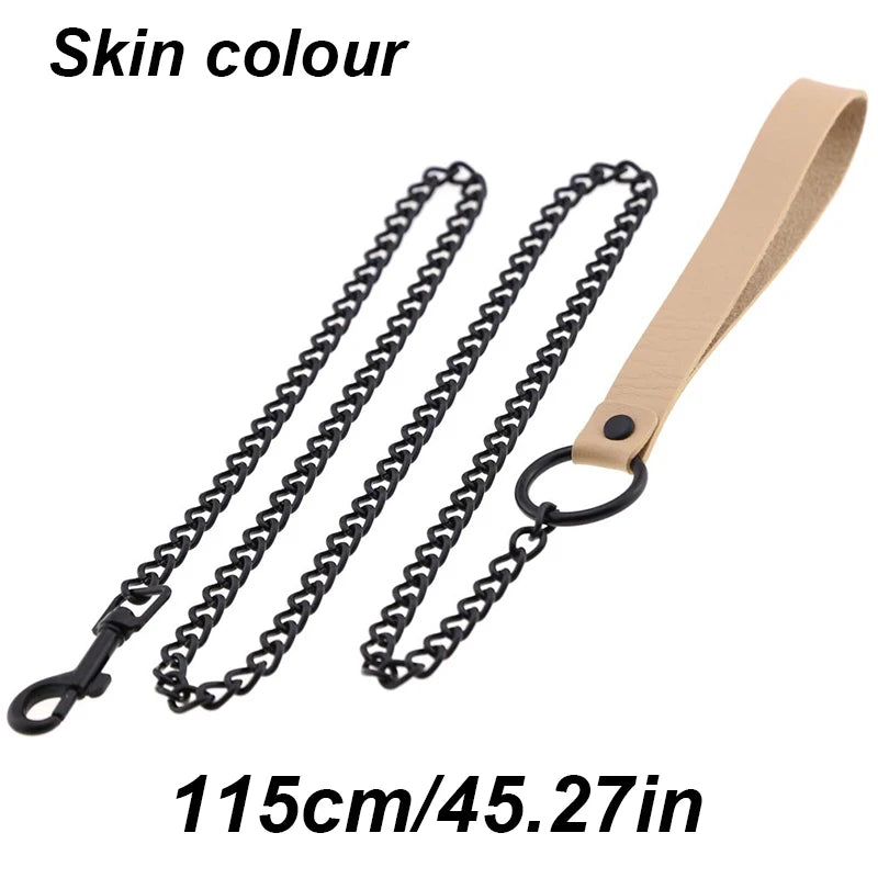 115cm Chew-Proof Metal Training Heavy Duty Chain Dog Leash