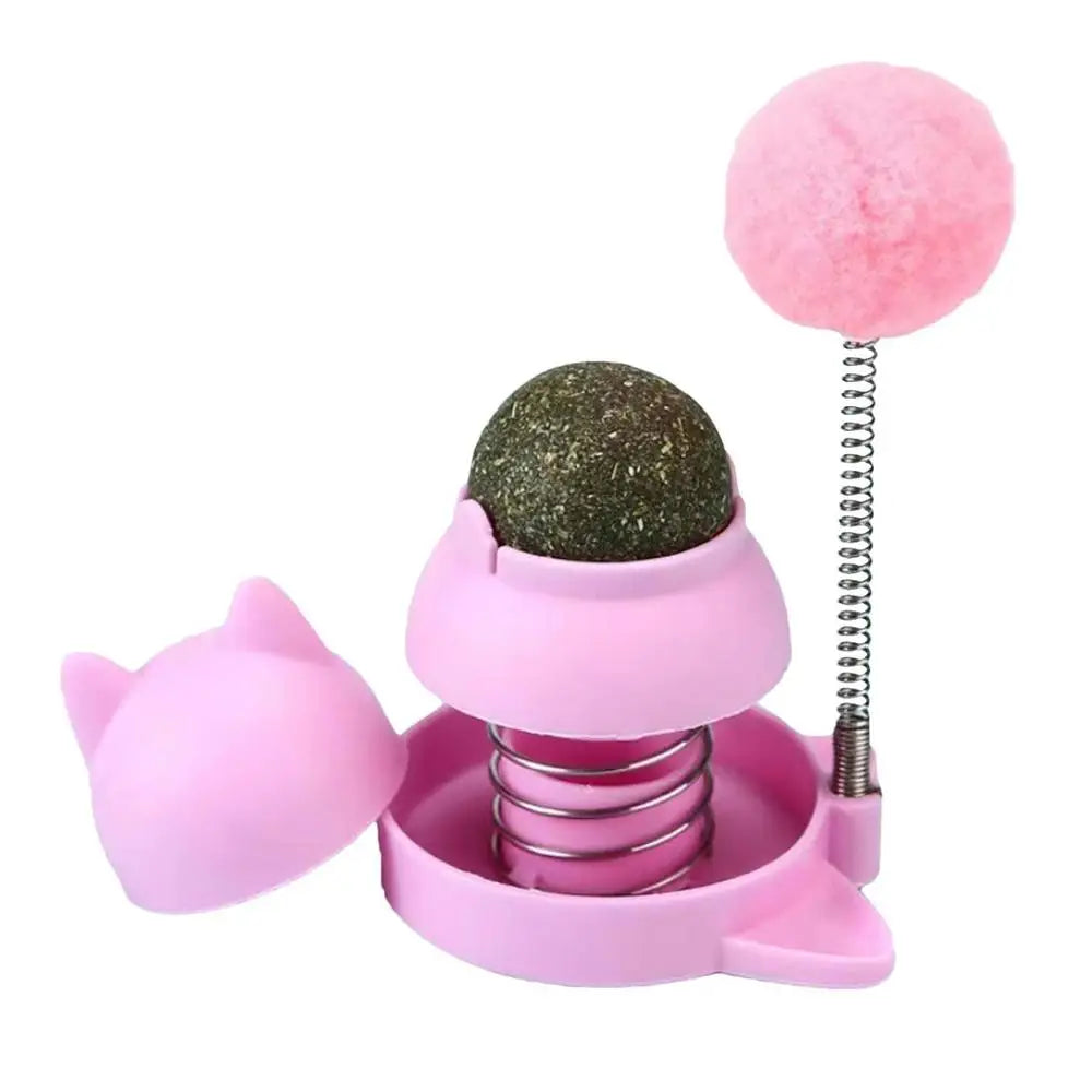 Natural Catnip Wall Ball Rotatable Toy for Treats & Teeth Cleaning