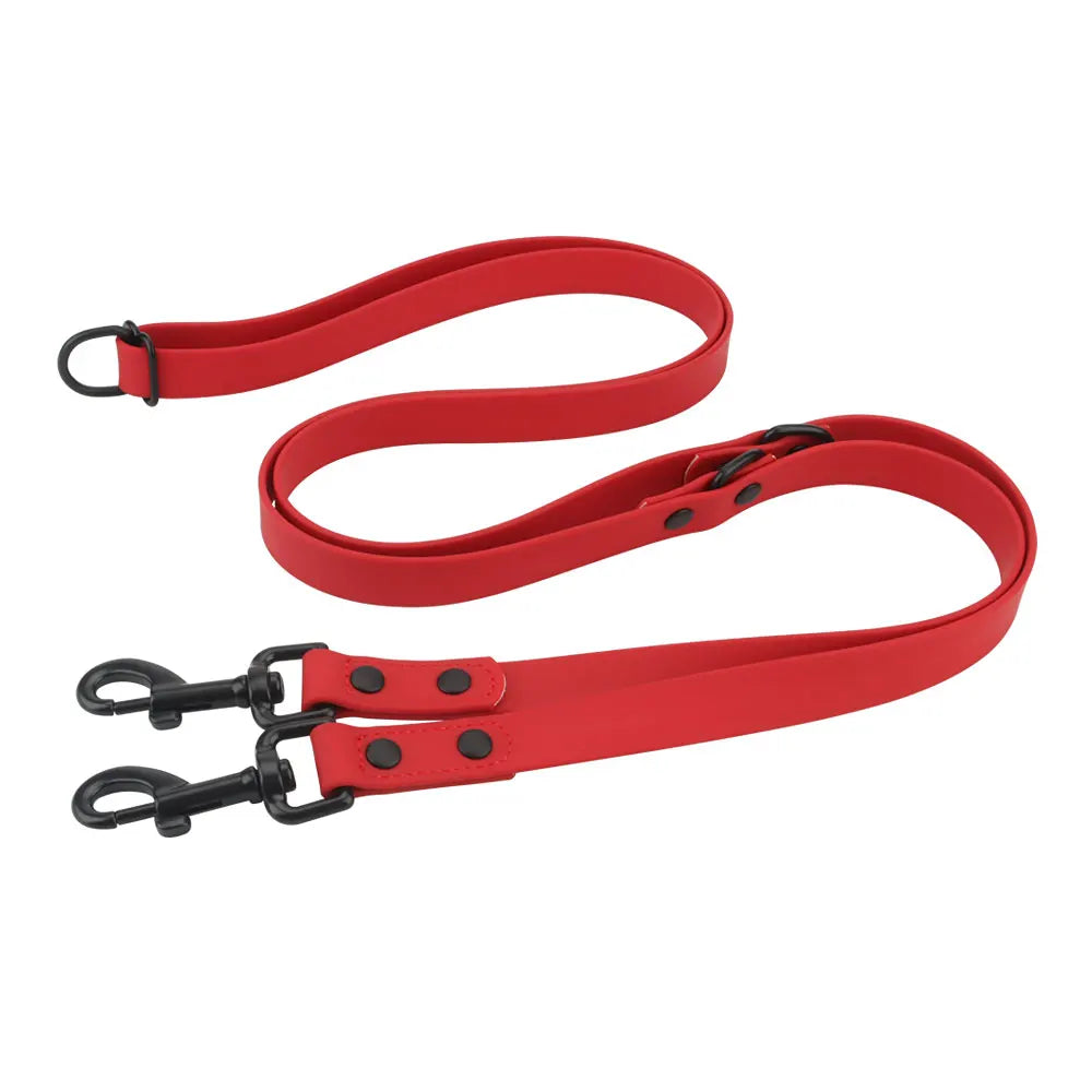 Cross-Body Double-Headed Waterproof PVC Dog Leash