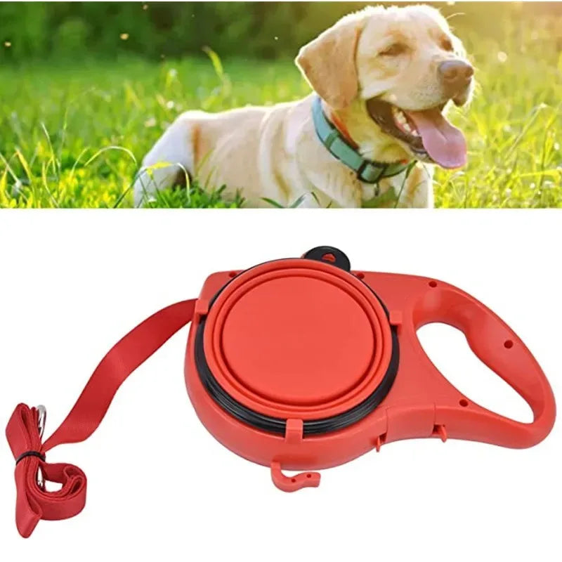 Portable Dog Walking Rope 3-in-1 Pet Leash with Water Bottle