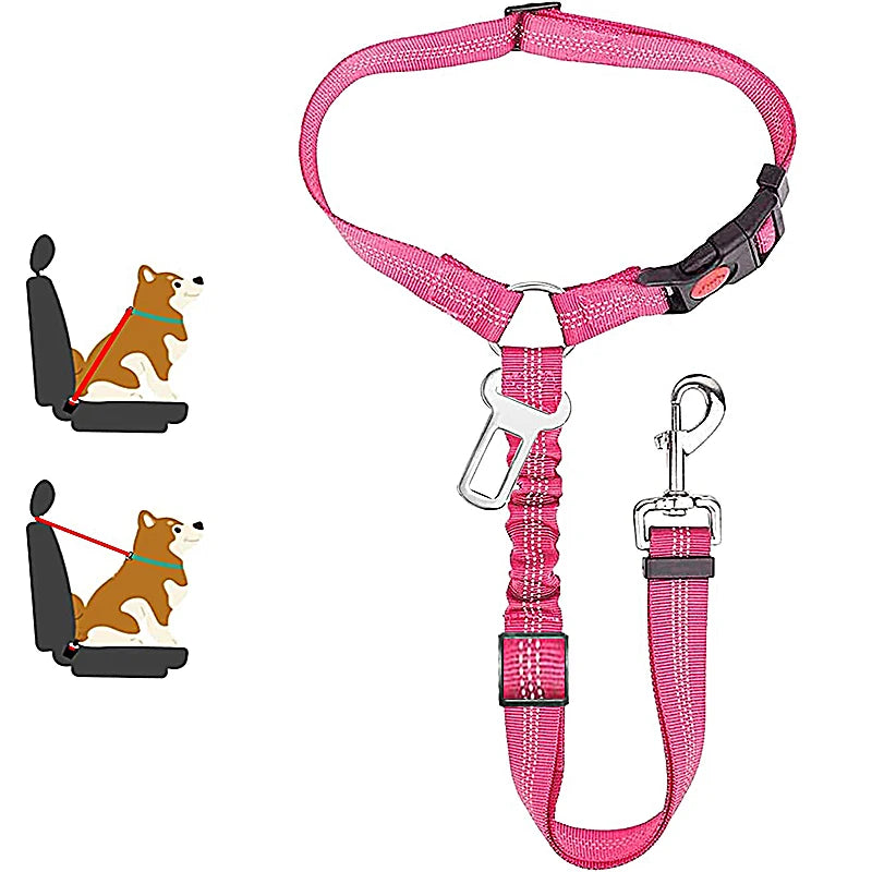 2-in-1 Adjustable Dog Harness Leash & Car Seat Belt
