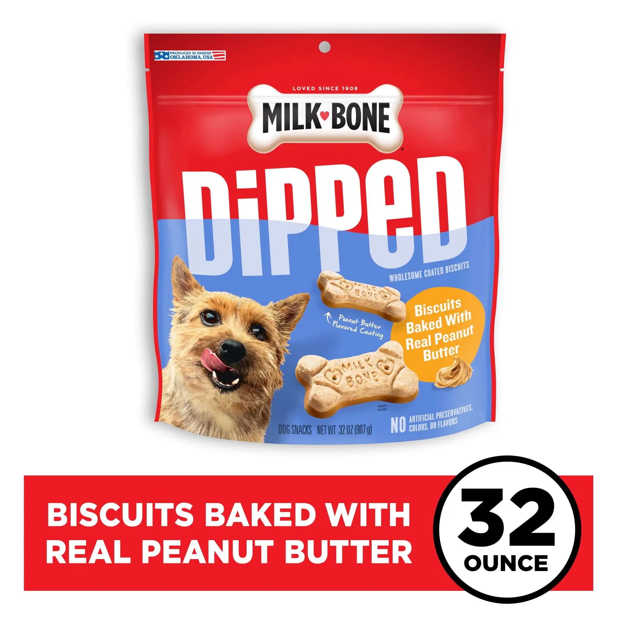Dipped Dog Biscuits Baked With Real Peanut Butter, 32 oz