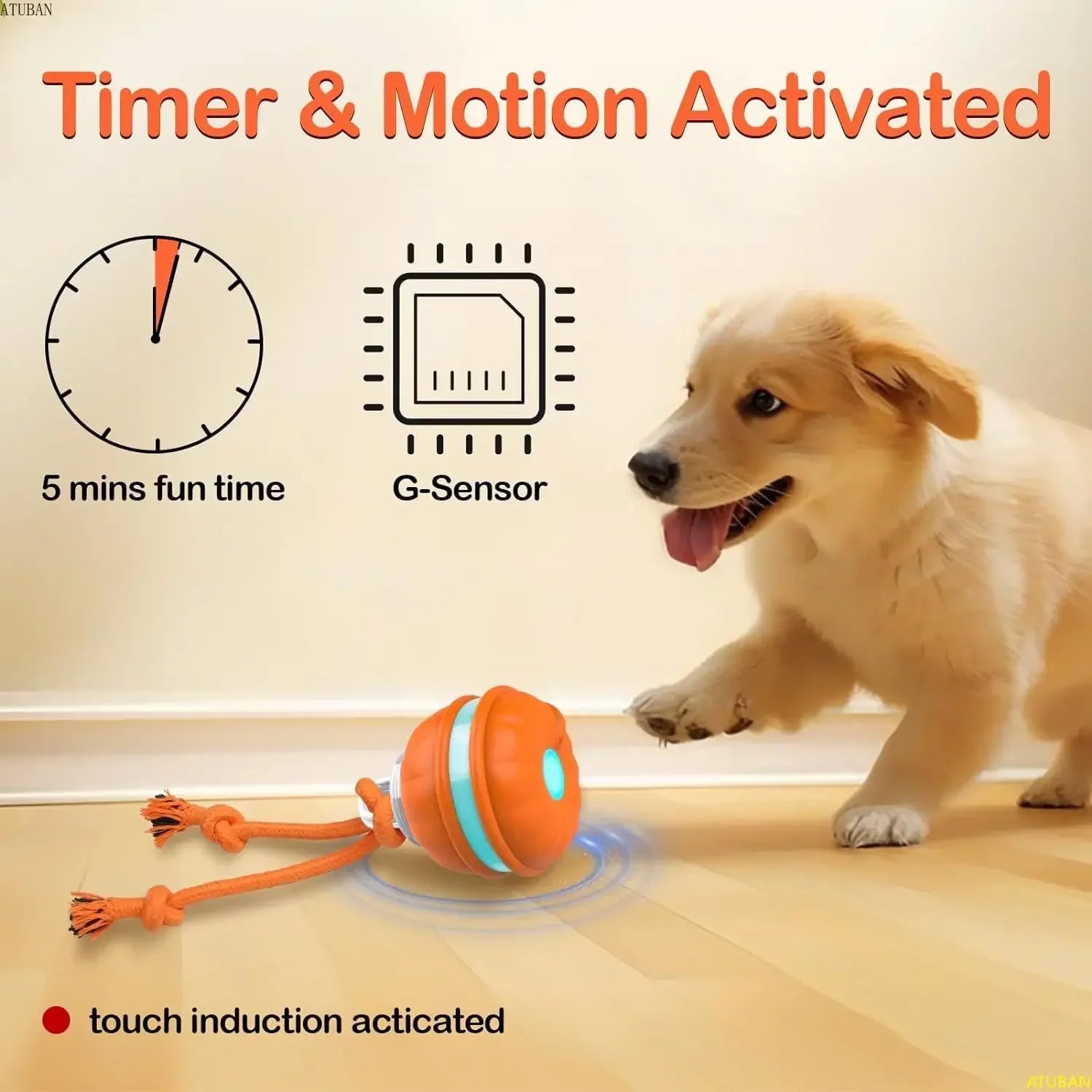 Peppy Pet Ball Motion-Activated Toy for Small Dogs & Puppies