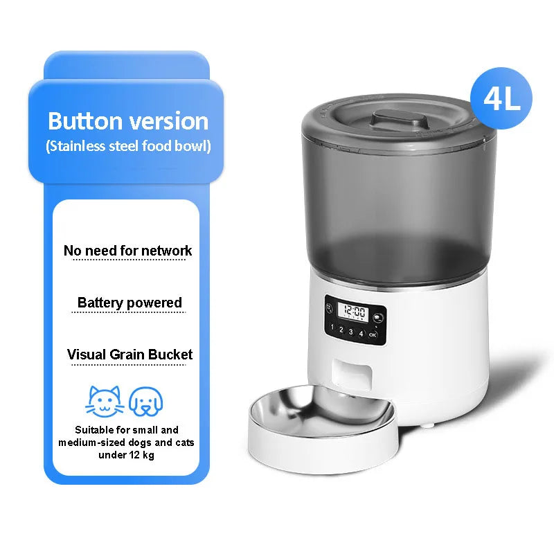 4L Pet Feeder Remote APP Control, Timed & Quantitative Feeding