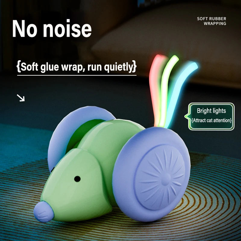 Electric Mouse Car Rechargeable Cat Toy with Obstacle Avoidance