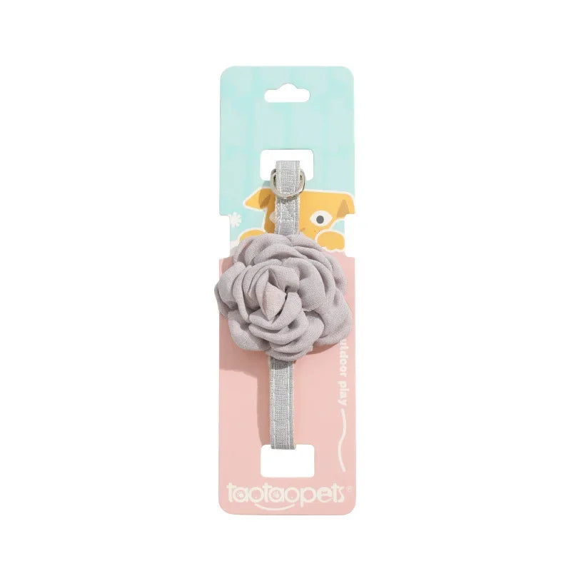 Adjustable Cat & Puppy Collar with Cute Bow and Flower
