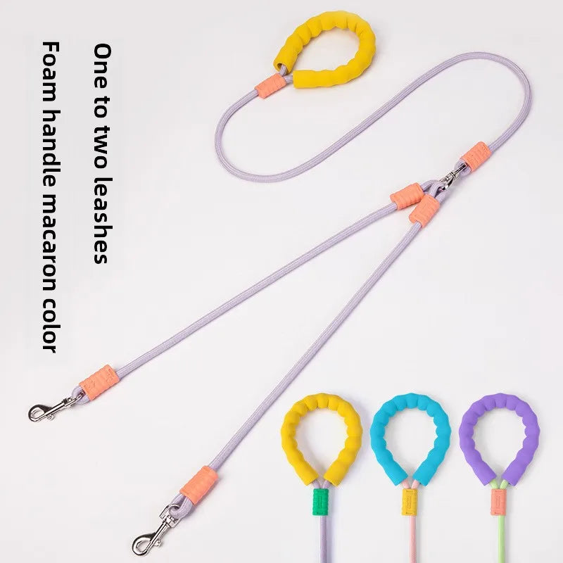 1.5m Double Elastic 2-Way Coupler Rope Dog Leash