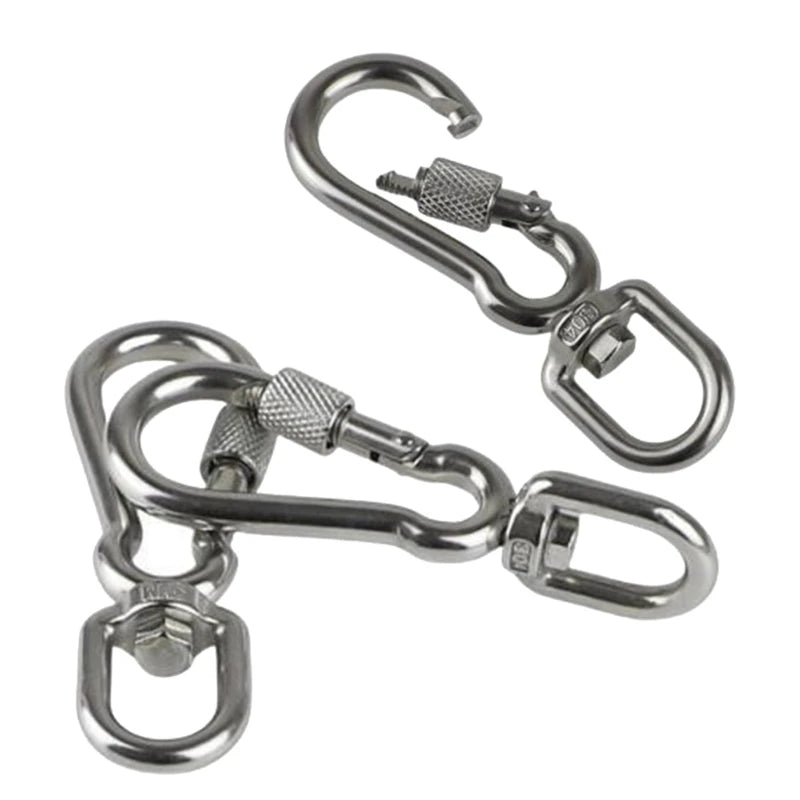 Heavy-Duty Bolted Clip Stainless Steel Swivel Carabiner Hook