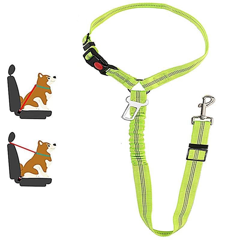 2-in-1 Adjustable Dog Harness Leash & Car Seat Belt