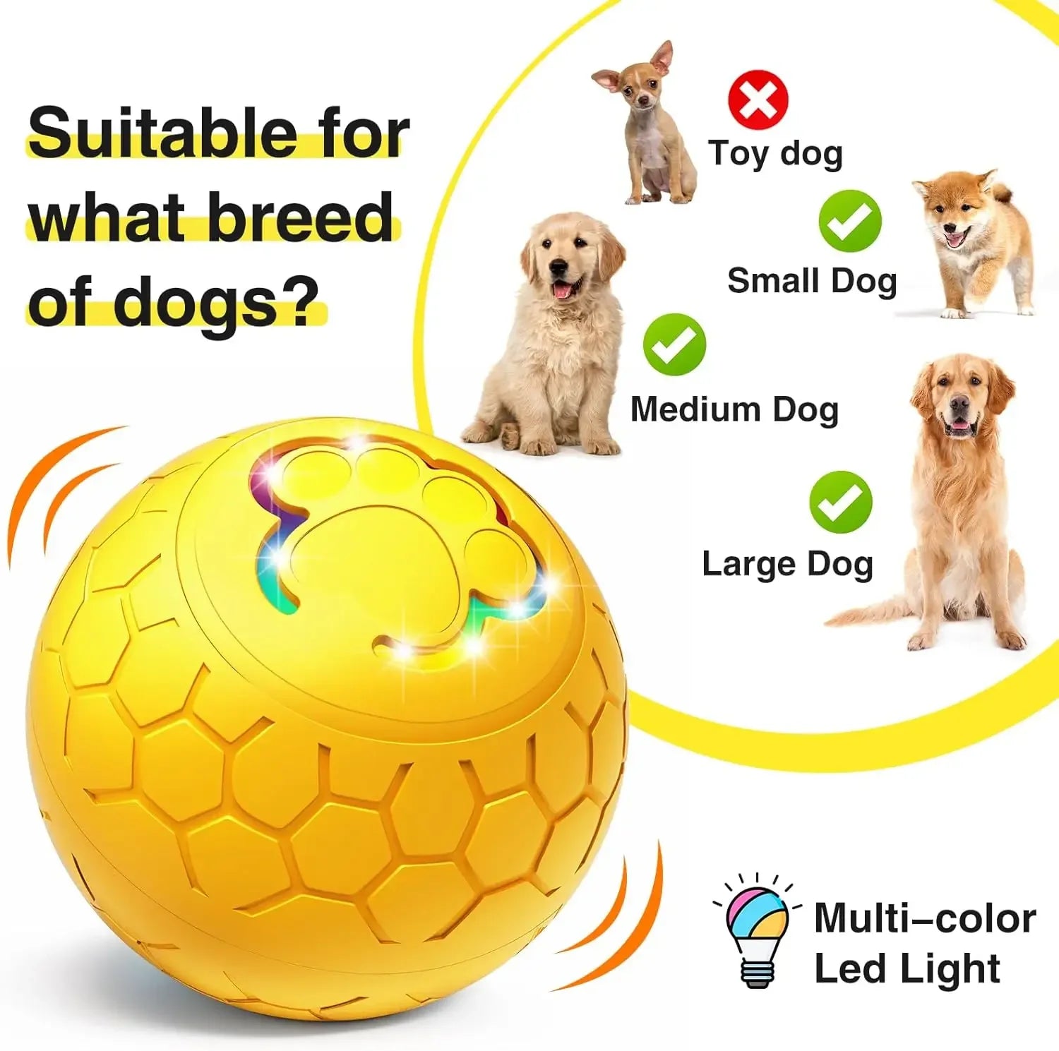 Interactive Smart Rolling Ball Electric Toy for Dogs & Puppies