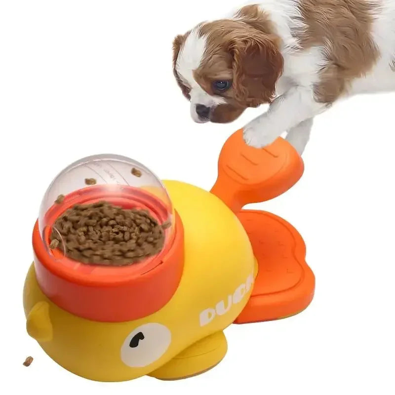Automatic Pet Feeder Toy Duck Design Puzzle & Treat Dispenser for Dog Training