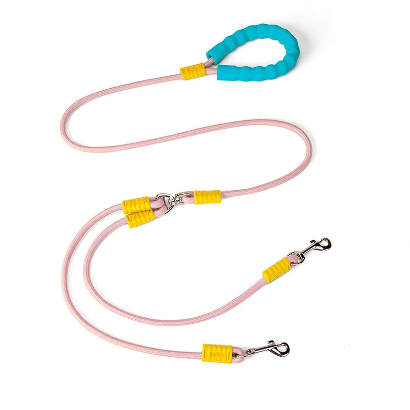 1.5m Double Elastic 2-Way Coupler Rope Dog Leash