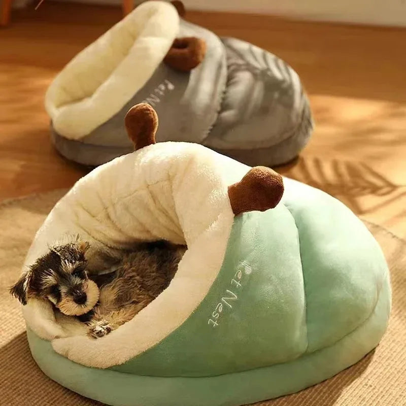 Cozy Slipper-Style Warm, Foldable & Washable House Pet Bed