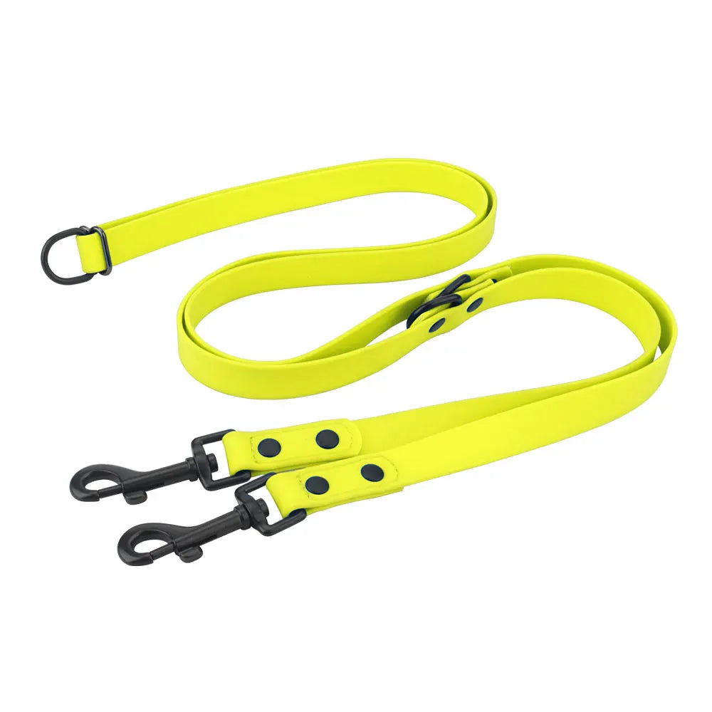 Cross-Body Double-Headed Waterproof PVC Dog Leash
