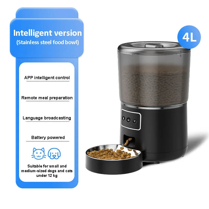 4L Pet Feeder Remote APP Control, Timed & Quantitative Feeding